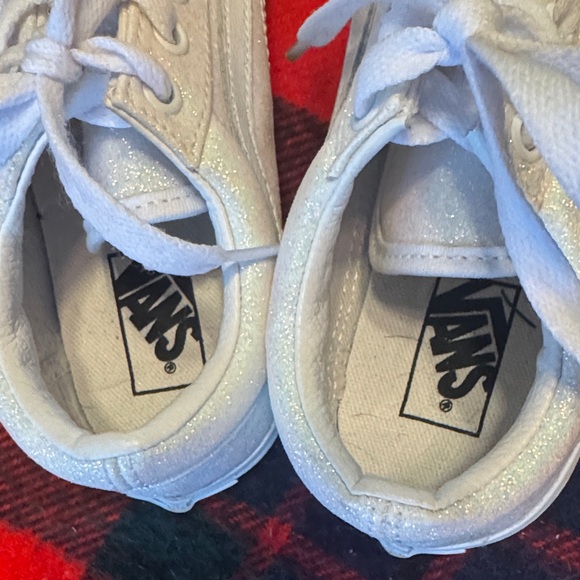 Vans Kids Glittery White Sneakers - Picture 2 of 9